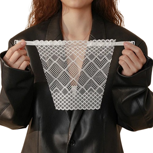 Cache Poitrine Dentelle Blanc