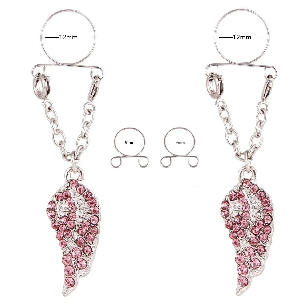 Faux Piercing téton Coquillage Rose Femme