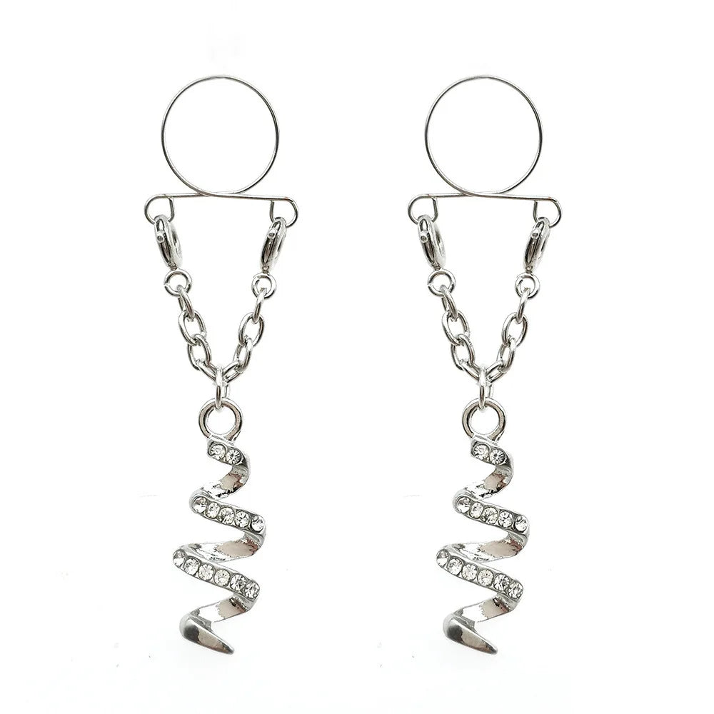 Faux Piercing téton Corne Argentée Femme