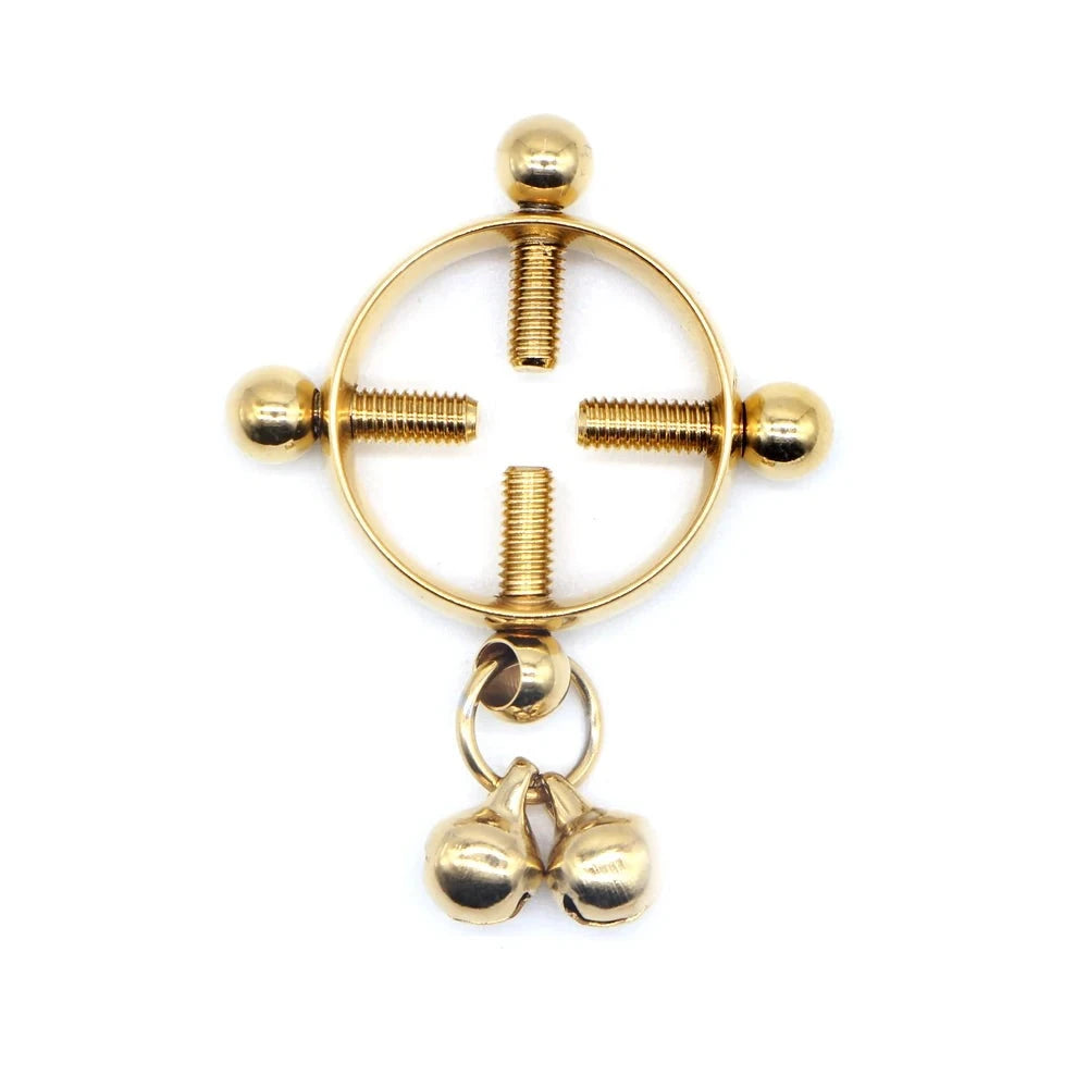 Faux Piercing Pour tétons Or Avec Boules