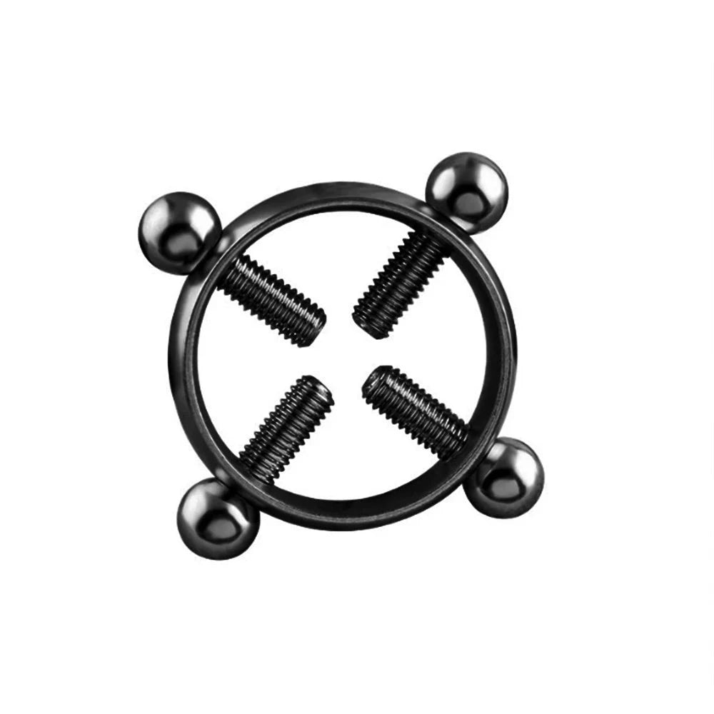 Faux piercing Pour tétons noir