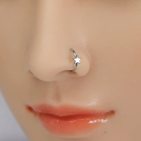 Faux Piercing Anneau pour le Nez Star Cœur