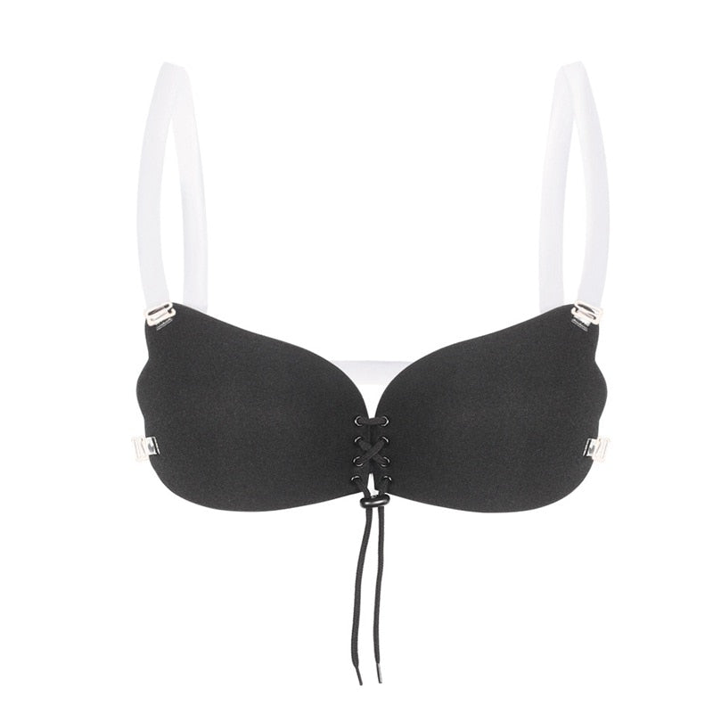 Soutien-gorge bretelle transparente noire