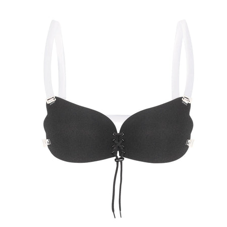 Soutien-gorge bretelle transparente noire