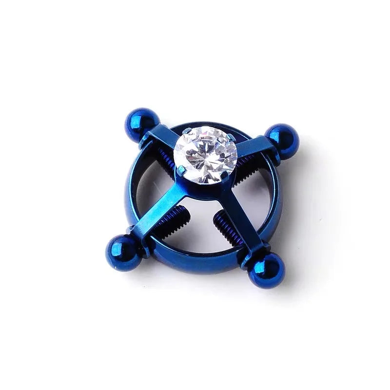 Faux piercing téton Diamant Femme Bleu