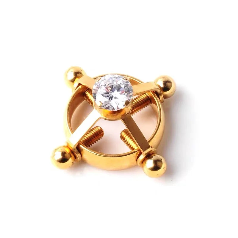 Faux piercing téton Diamant Femme Or