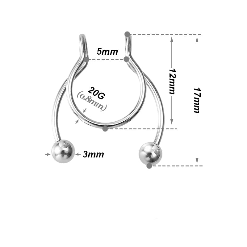 Faux Piercing Septum avec Boule