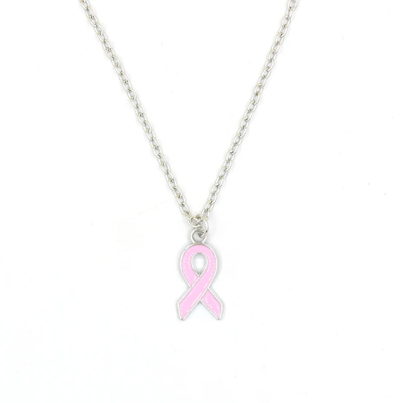 Collier cancer du sein rose