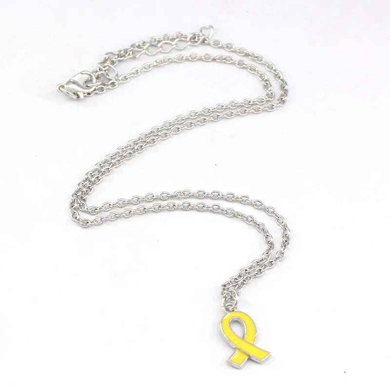 Collier cancer du sein jaune