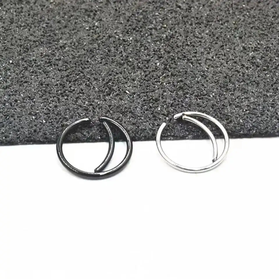 Faux Piercings Anneaux Lune pour Nez