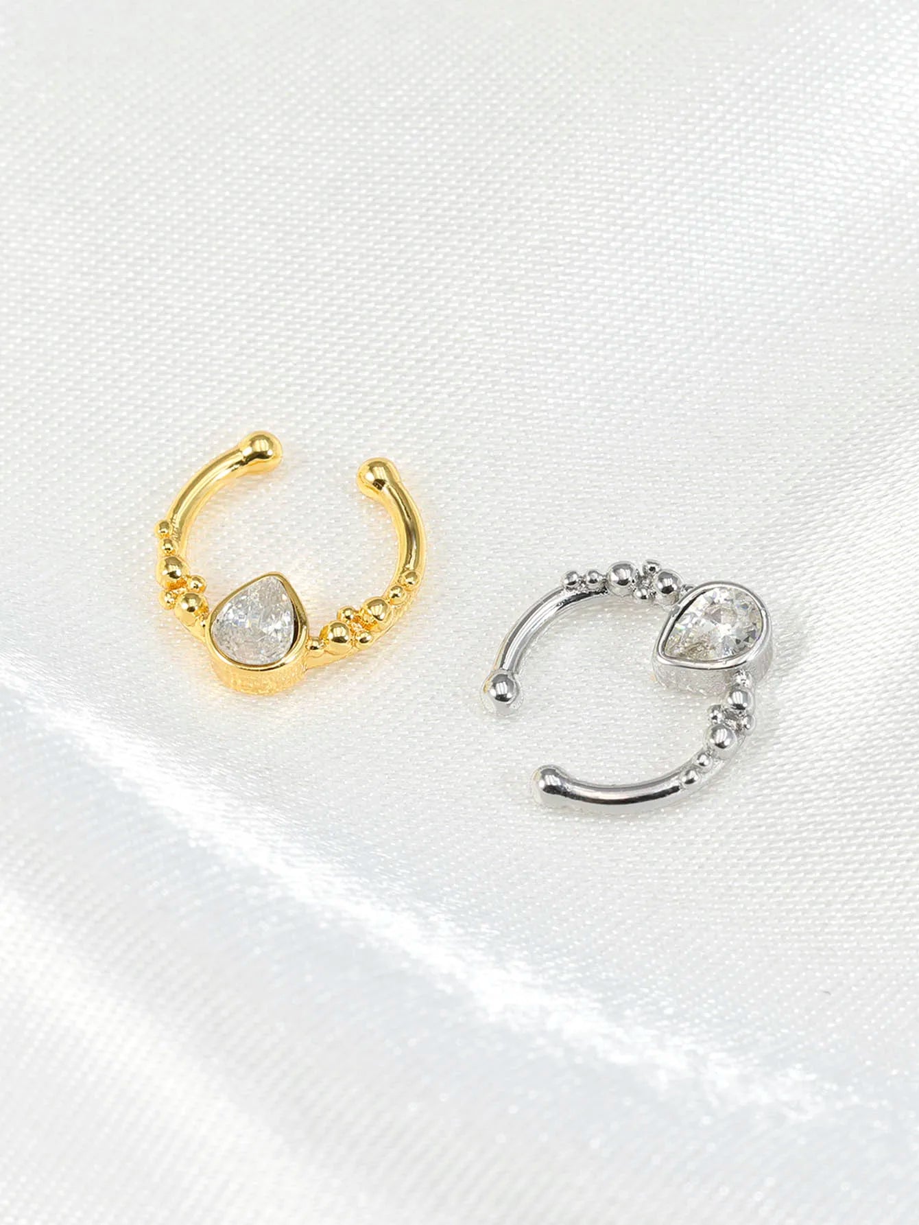 Faux Piercings en Faux Diamants pour Septum Soirée