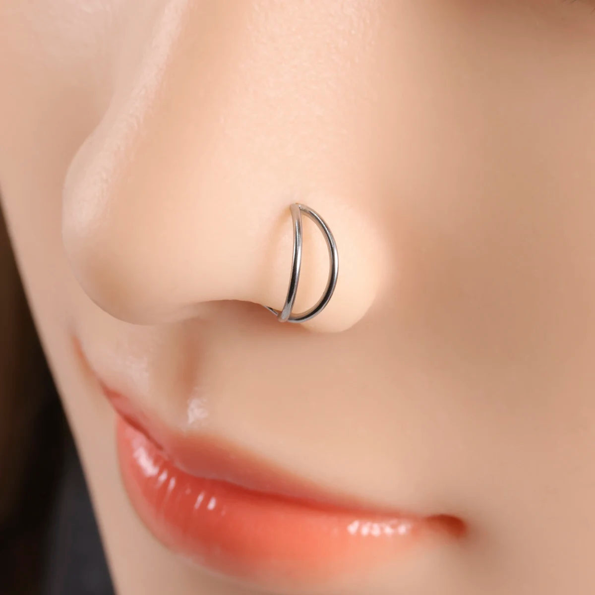 Faux Piercing pour Nez Double Anneau