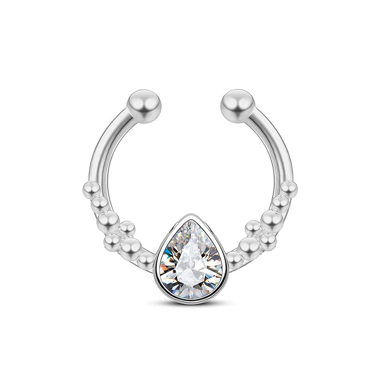 Faux Piercings en Faux Diamants pour Septum Soirée