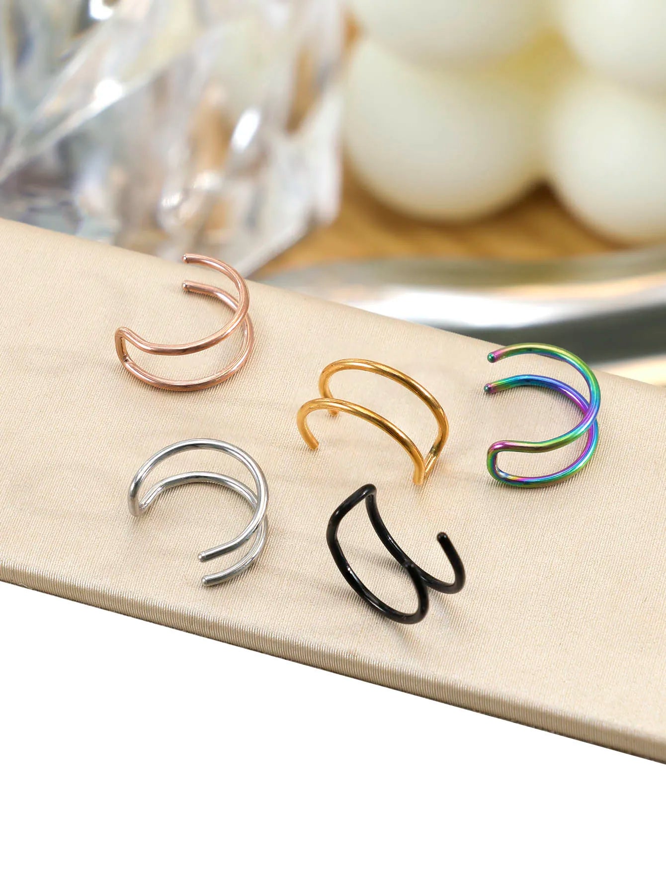 Faux Piercings Double Anneaux Adapte