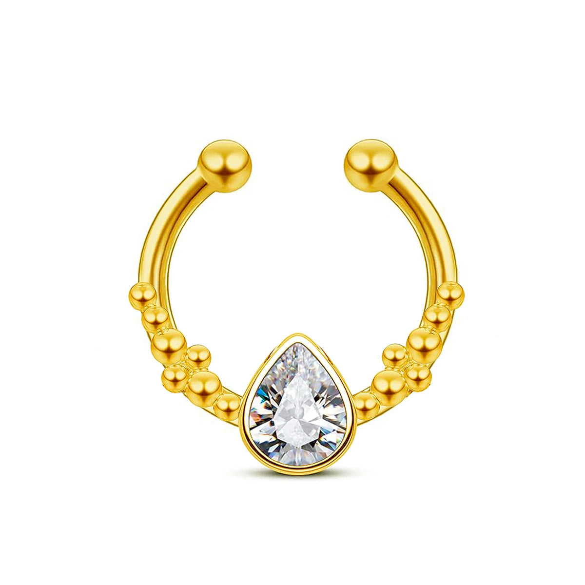 Faux Piercings en Faux Diamants pour Septum Soirée