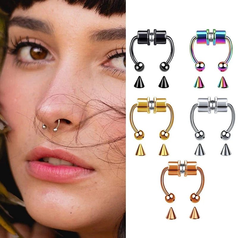 Faux Piercings Magnétique pour Nez Septum