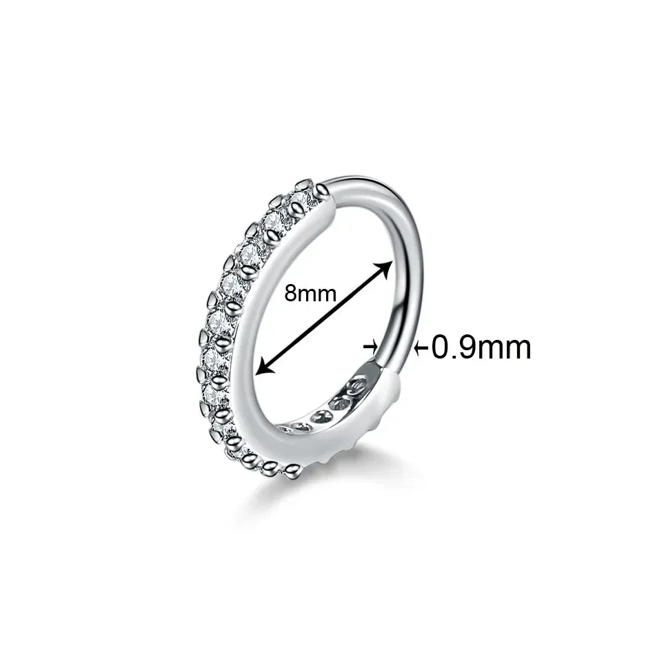 Faux Anneau Piercing pour Nez Couleur Argent