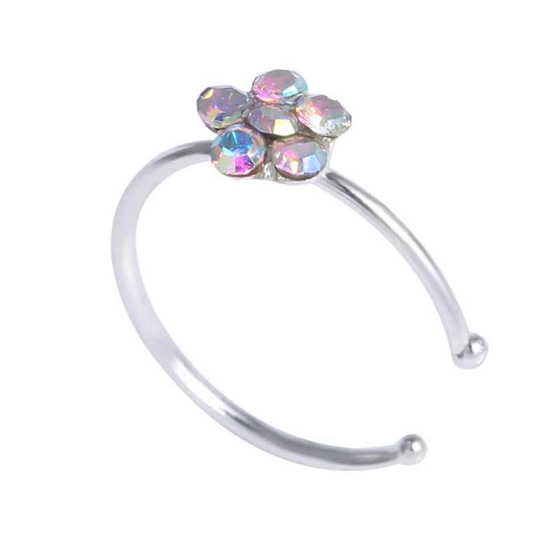 Faux Piercing Fleur pour Nez