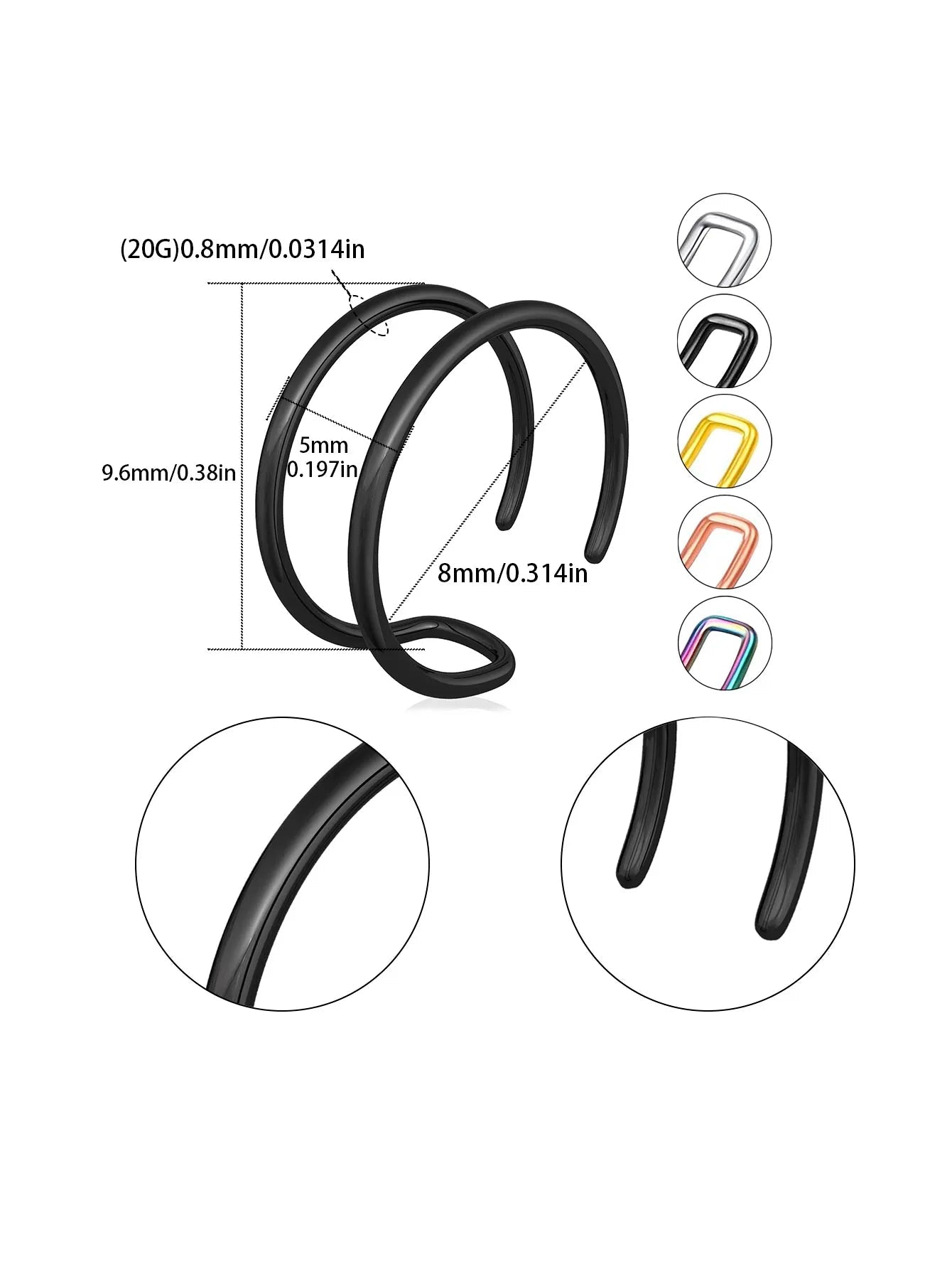 Faux Piercings Double Anneaux Adapte