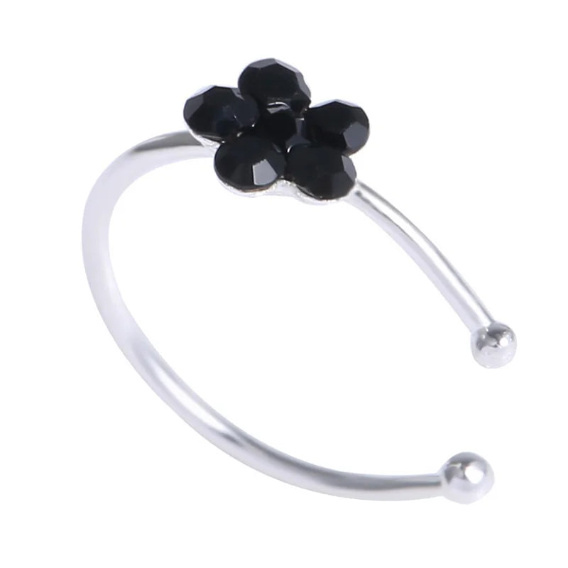 Faux Piercing Fleur pour Nez