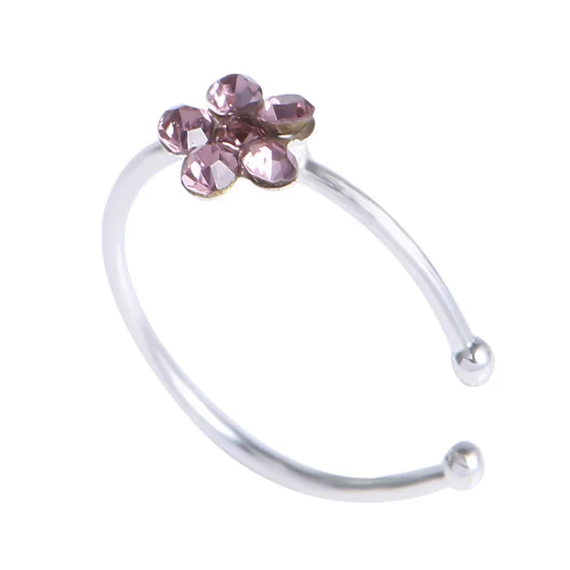 Faux Piercing Fleur pour Nez