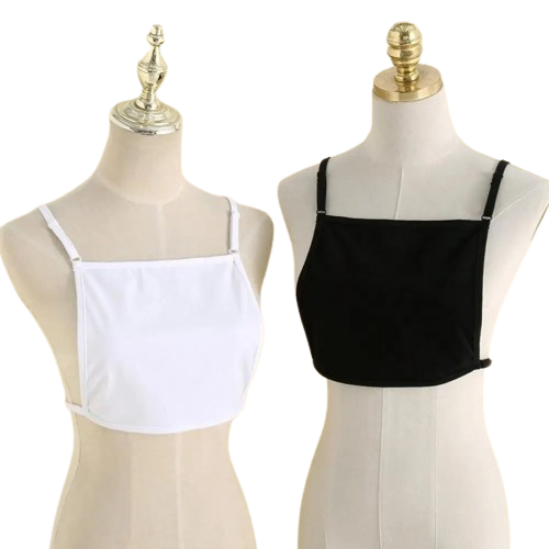 cache poitrine noire et blanc