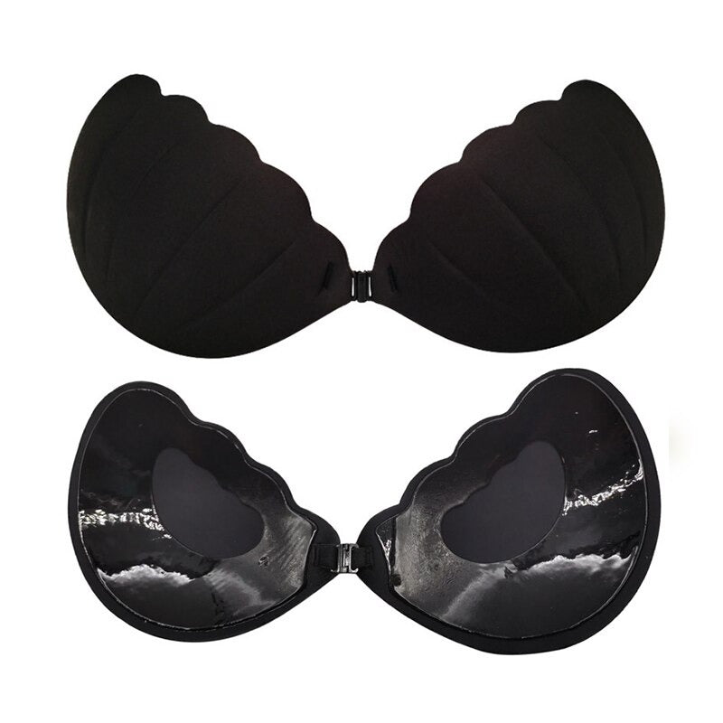 Cache tétons coquillage push-up noir