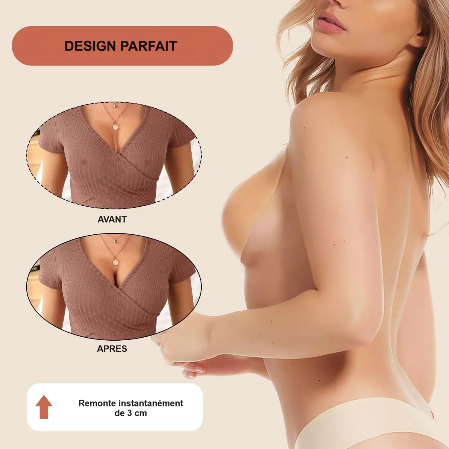 Couvre tétons auto adhésif avant apres