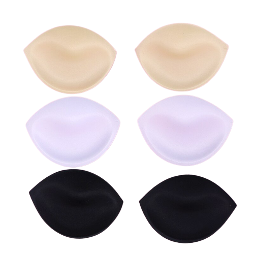 Lot 4 Paires Coussinets Soutien-Gorge Push-Up Imperméables Amovibles – Beige – Pour Bikini, Sport, Yoga & Soutiens-Gorge