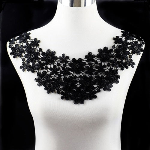 Cache Collier Cache Décolleté Collier en Dentelle brodé Noir – SOOTIF.COM