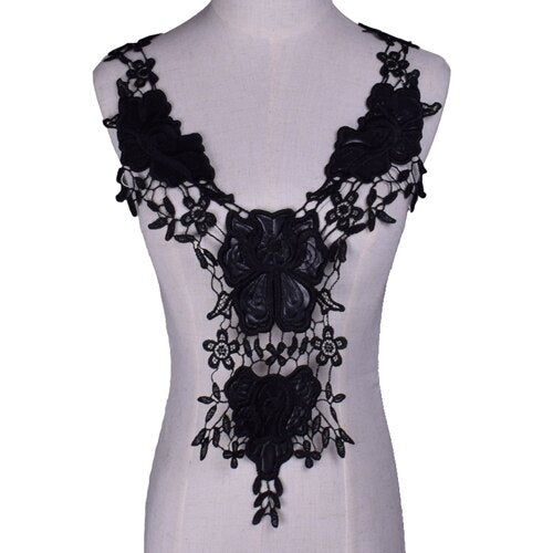 Cache décolleté en collier de dentelle brodé - 14