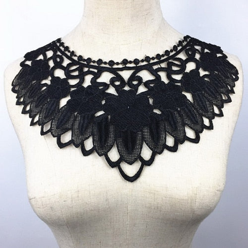 Cache Collier Cache Décolleté Collier en Dentelle brodé Noir – SOOTIF.COM