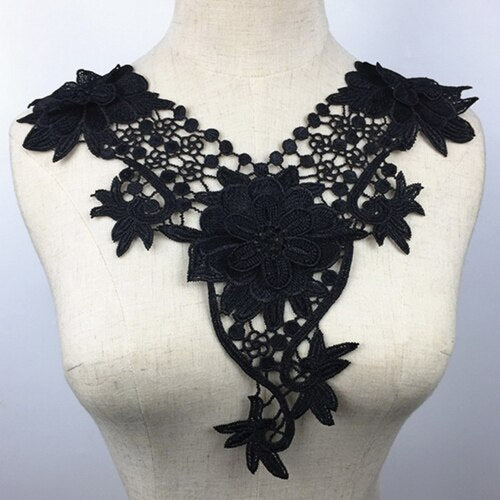 Cache décolleté en collier de dentelle brodé - 4