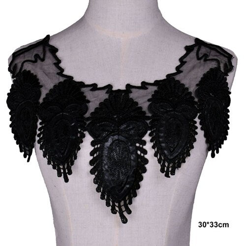 Cache Collier Cache Décolleté Collier en Dentelle brodé Noir – SOOTIF.COM