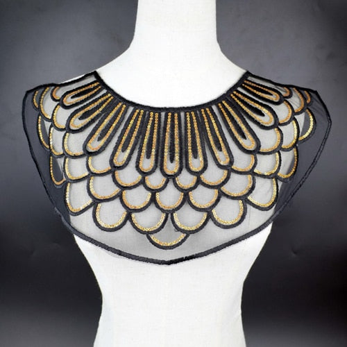 Cache décolleté en collier de dentelle brodé - 27