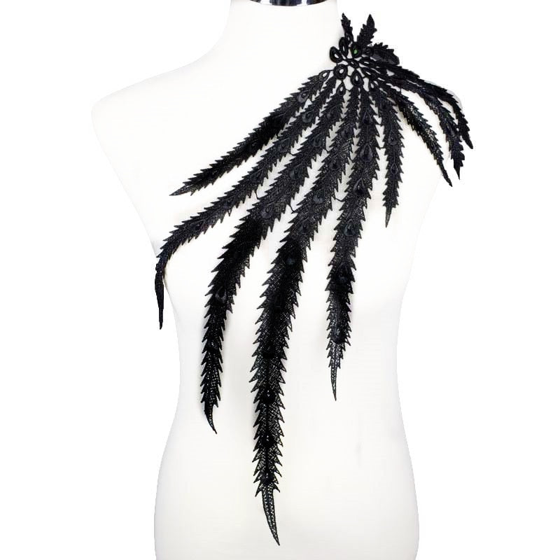 Cache Collier Cache Décolleté Collier en Dentelle brodé Noir – SOOTIF.COM