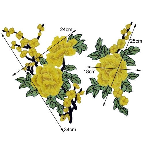 Cache décolleté en tissu brodé en fleur 22