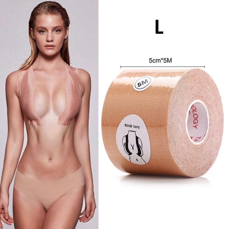 Scotch Adhésif Soutien-Gorge pour Femme Beige L