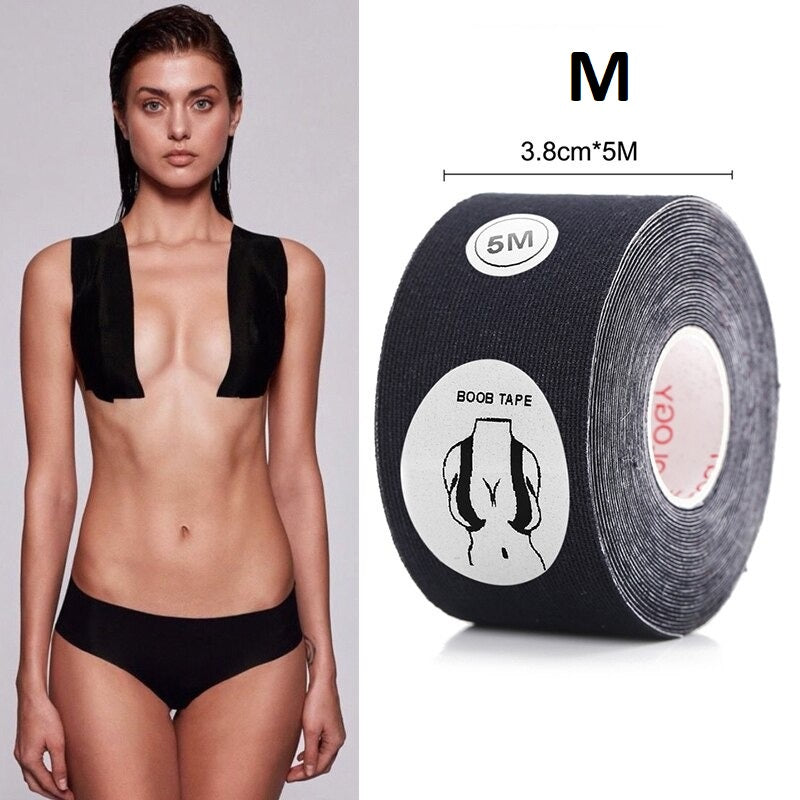 Scotch Adhésif Soutien-Gorge pour Femme Noir M