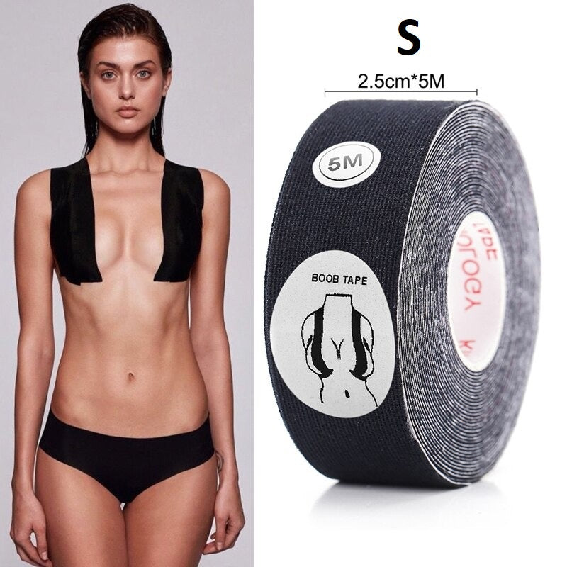 Scotch Adhésif Soutien-Gorge pour Femme Noir S