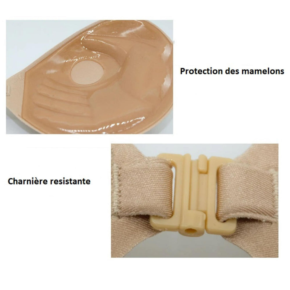 Soutien-Gorge Adhésif Push Up Beige Détails