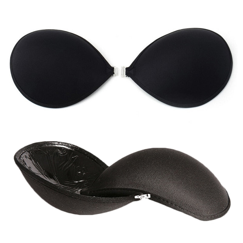 Soutien-Gorge Adhésif Push Up Sexy pour Femme Noir