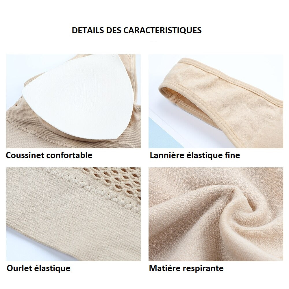 Soutien-gorge invisible rouge détails