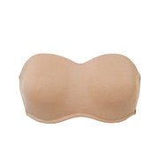 Soutien-Gorge Sans Bretelles Beige Ajusté devant