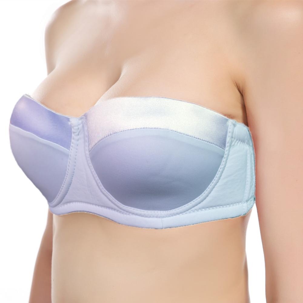 Soutien-Gorge Sans Bretelles Blanc-Bleu