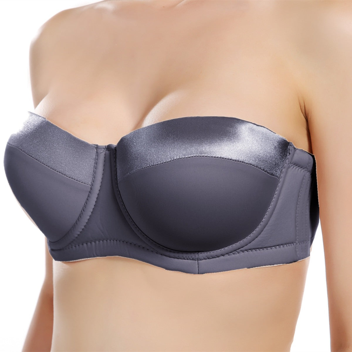 Soutien-Gorge Sans Bretelles Gris Profond