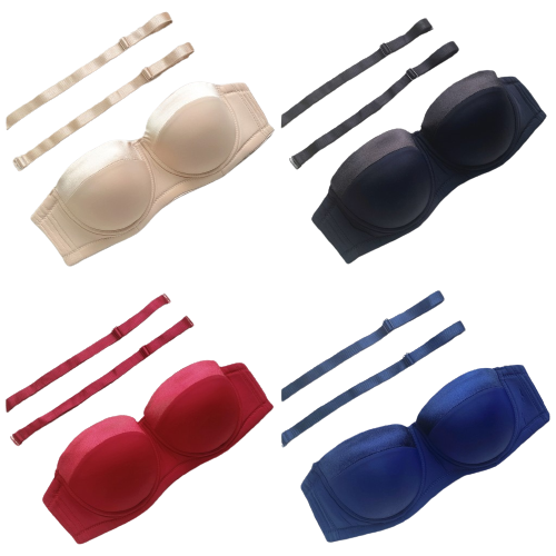 Soutien-Gorge Sans Bretelle Rouge ensemble